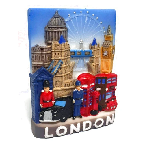 WitnyStore Tiny Landmarks of London England Western Europe Tourist Attractions Resin Refrigerator Magnet Traveler Souvenir Gift Memento 3D Fridge Magnets