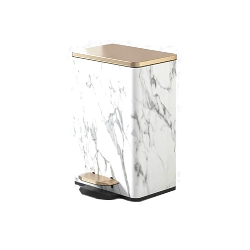 XUNTING Kitchen Garbage Can New Chinese-Style Living Room Trash Can Home with Cover Kitchen Creative Bedroom Foot-Operated Storage Trash Can Room Decor, Small