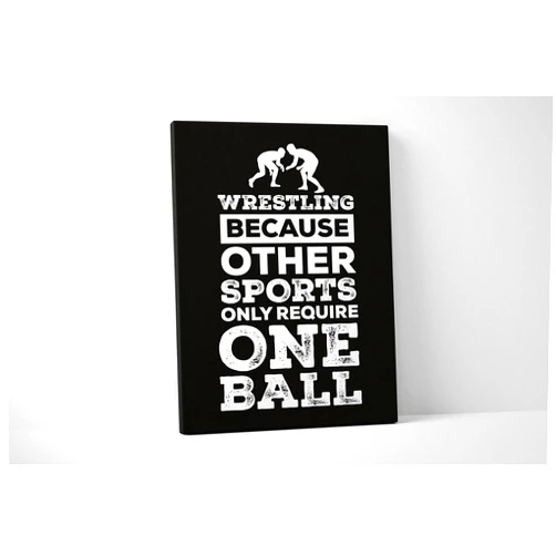 Damdekoli One Ball Wrestling Poster - Artwork Wrestler Art Print - Sports Kids Room - Martial Arts (18 x 24 Inches - Canvas)