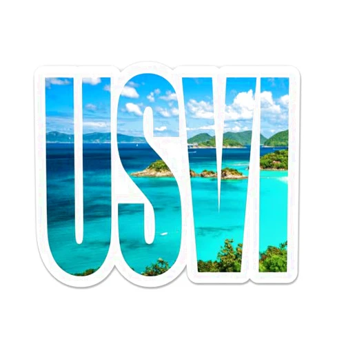 Squiddy USVI US Virgin Islands - Vinyl Sticker Decal for Phone, Laptop, Water Bottle (4