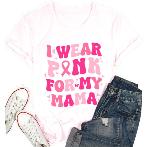 YHHR Breast Cancer Shirts for Women Cancer Awareness Tee Pink Breast Cancer Tshirt Gift for Woman Survivor Cancer Shirts