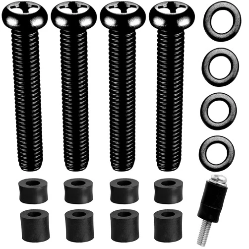 KUNHEHO M8 Screws for Samsung TV M8x45mm, Pitch 1.25mm TV Mounting Bolts Screws with 25mm Long Spacers (Black)