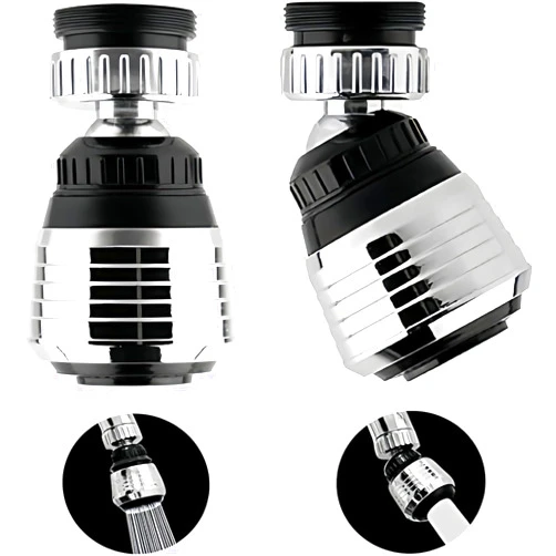 XKGD 2PCS 360 Degree Swivel Faucet Aerator Deluxe Water Saving Faucet Sprayer Water Saving Bubbler Pressurized Faucet Filter Kitchen Accessories (360 Degree, Count, 2)