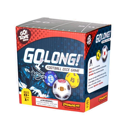 Zobmondo!! GoLong Football Dice Game | for Sports Fans, Families and Kids | Includes Travel Bag for Dads and Boys