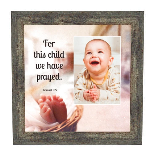Crossroads Home Décor For This Child We Have Prayed, Adoption Gifts, Answered Prayer Bible Verse Nursery, Rainbow Baby Gift, Gift for New Parent, Baby Room Decor, 1 Samuel 1:27 Framed Scripture, 6457BW