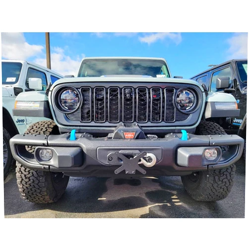 STO N SHO Front License Plate Compatible with 2023-2024 Jeep Wrangler/Wrangler 4Xe with Factory Warn Winch (SNS385)