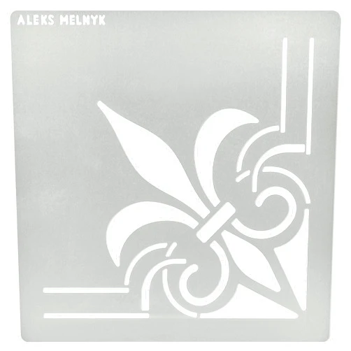 Aleks Melnyk No.252 Metal Stencil, Fleurs de LYS Symbole, French Fleur-de-lis, Lily Flower, Ornament, Vintage, Patterns, Border, Template for Wood Burning, Pyrography Engraving, Crafts, Art