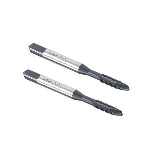 uxcell M4 x 0.7 Spiral Point Threading Tap, H2 Tolerance High Speed Steel TICN Coated, Round Shank with Square End, Metric Screw Taps Tapping Bit for Machinist Thread Repair, 2pcs
