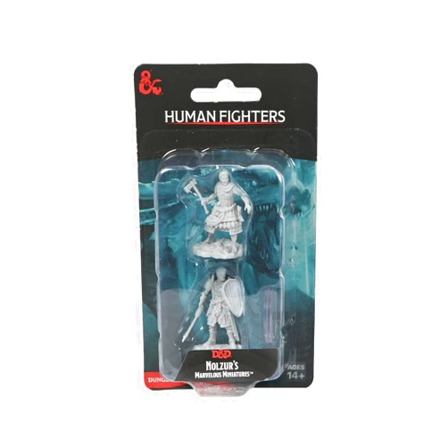WizKids D&D Nolzur's Marvelous Miniatures: Human Fighters | WizKids Unpainted Dungeons and Dragons Miniatures