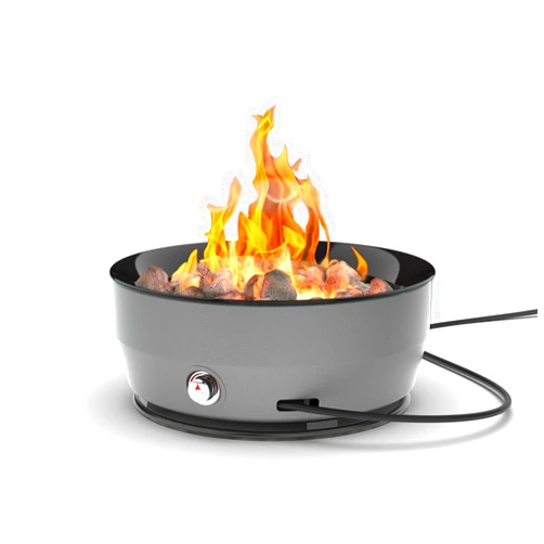 Outdoor Living Perfected Outland Living Large Outdoor Propane Gas Fire Pit for Outside, 60,000 BTU/h, 24 inch with Lid - Modern Lake Country 800 Fire Bowl Firepit for Patio, Grey