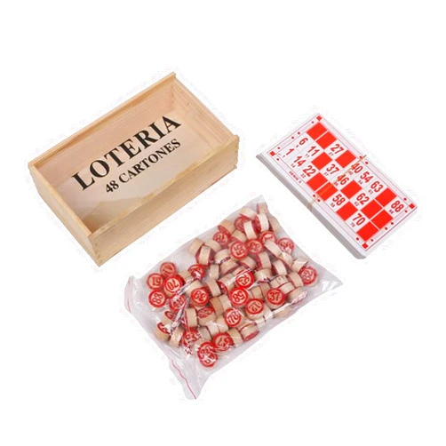 Reicyfang Vintage Bingo Board Game, Russian Lotto Bingo Game Set Includes 48 Bingo Number Cards, 90 Chess Wooden Storage Box, Classic Bingo Cards Bingo Game Wooden Bingo Set for Kids & Adults