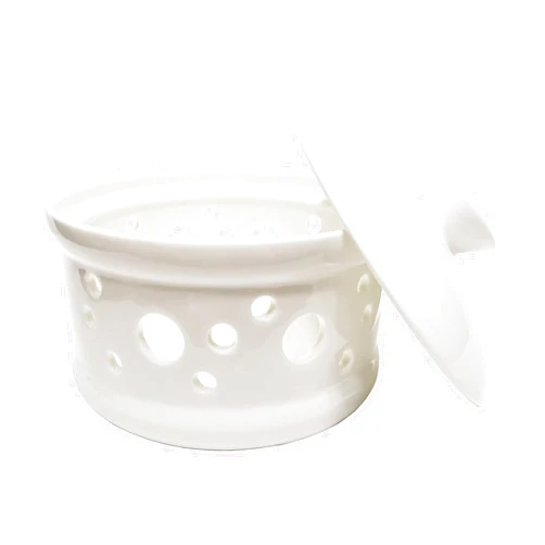 MaoYaMao Garlic Keeper with Lid,Ceramic Garlic Storage Container for Counter,White