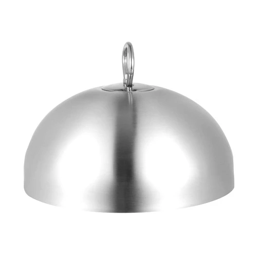 Hemoton Cheese Melting Dome Stainless Steel Steam Basting Cover Heavy Duty Anti Oil Splashing Food Cover Dish Lid for Griddle Grill Restaurant Home 26cm