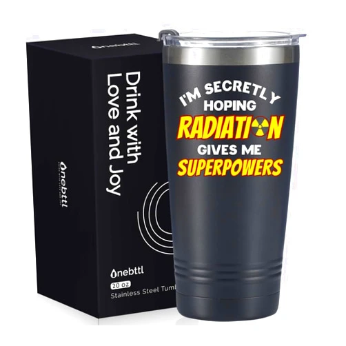 Onebttl Radiation Therapy Gifts, Gifts for Men and Women on Birthday and Christmas, 20 oz Insulated Stainless Steel Tumbler - I'm secretly hoping radiation gives me superpower