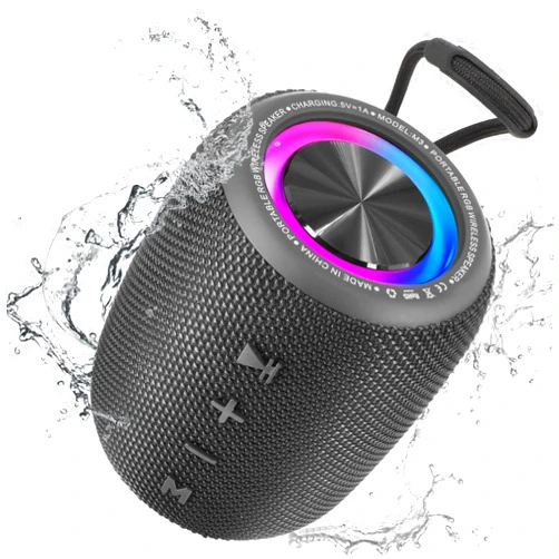 SENXINGYAN Portable Bluetooth Speaker, BT5.3 Wireless Speaker 20W Bass Diaphragms with Multi LED Light Dynamic Modes, IPX6 Waterproof 16H Playtime supports FM Mode, TF, USB for Home, Cycling, Outdoor, Beach