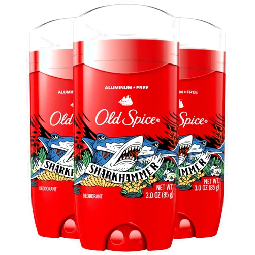 Old Spice Aluminum Free Deodorant for Men, Sharkhammer, 3oz (Pack of 3)