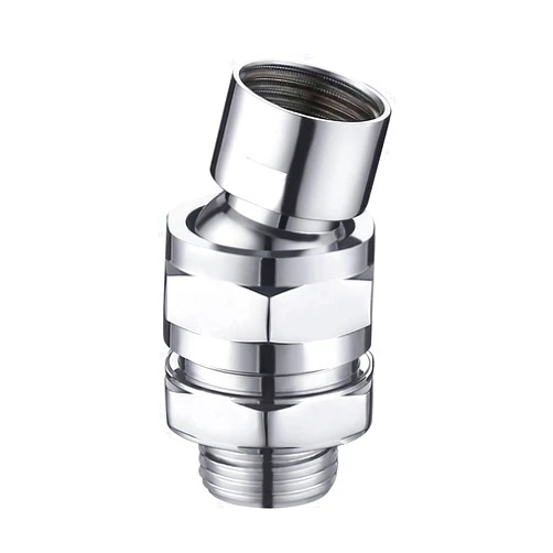 KES Shower Head Swivel Ball Adapter - Brass Ball Joint Adjustable Shower Arm Connector Universal Showering Component Polished Chrome, PSB100