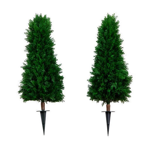 Nearly Natural 3ft. UV Resistant Artificial Cedar Plant with Integrated Ground Stake (Indoor/Outdoor) - Set of 2