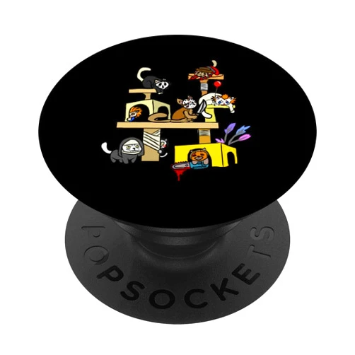 Horror Movies Cat Gifts for Cat Lovers Halloween Costumes PopSockets Standard PopGrip