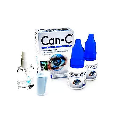 Can-C Can - C Eye Drops 5ml Vials (2 in 1 Pack), Can C Eye Drops, Can-C NAC drops, L Carnosine Eye Drop bundled with Ammonia-Free Eye Glass Cleaner Spray and Microfiber Cloth