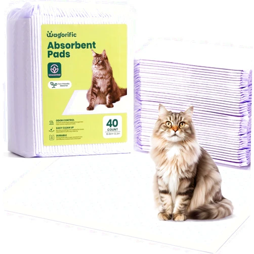Wagorific Cat Pads Refills for Tidy Cats Breeze Litter System - Super Absorbent 6-Layer Pads for Odor Control Unscented - 16.9