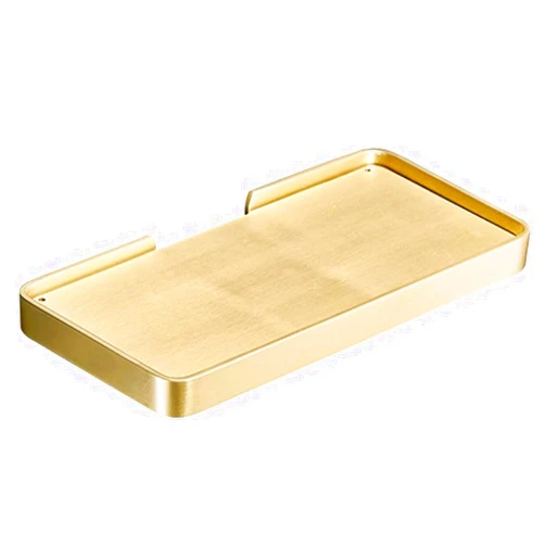 EYEZER Durable Floating Shelves Nordic Bathroom Shelf, Solid Brass Storage Rack, Light Luxury Wall Decoration, Household Floating Shelves, Load Bearing 7kg, 25*12*2cm, Gold