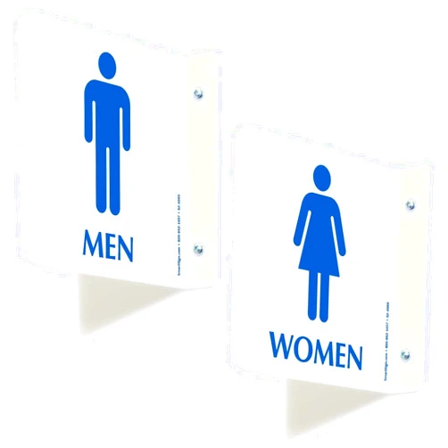 SmartSign Men Women Restroom Sign | Double Sided 6