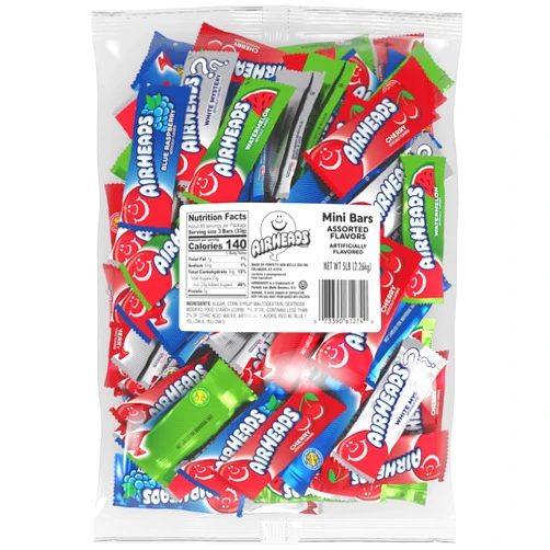 Airheads Mini Bars, Six Assorted Fruit Flavors, Easter Candy, Easter Basket Essentials Stuffers for Kids and Adults, Individually Wrapped Taffy, 5 Pound Bag
