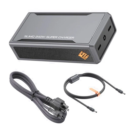 SlimQ 𝐒𝐥𝐢𝐦𝐐 GaN Charger for Laptop, DC 20V and Two USB C PD3.0 100W : 240W,230W,200W,180W,170W - Gaming Laptop AC Adapter Compatible with Dell,MSI,Lenovo,HP,Razer,Asus,Acer... (Without DC Adapter)