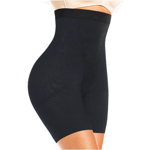 DIVASTORY Womens Shapewear Tummy Control Panties Body Shaper High Waist Butt Lifter Short Thigh Slimmers (Black (Mid-Waisted No Zipper), S)