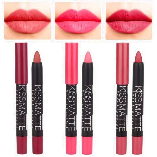 evpct 3Pcs Light Natural Pink Metallic Matte Lip Liner Pencil Crayon and Lipstick Set Long Lasting Waterproof DNM Matching Lipstick and Lip Liner Set 24 Hour labiales mate 24 horas originales 1&4&7