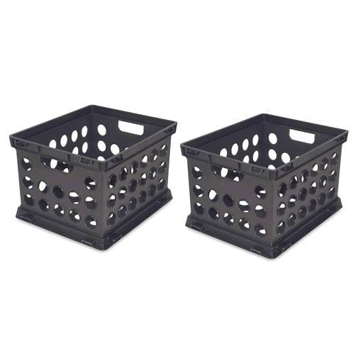 Sterilite 16939006 Plastic Heavy Duty File Crate Stacking Storage (2 Pack)