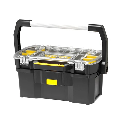 STANLEY Toolbox Tote Plus Storage Organiser, Heavy Duty Metal Latch, Removable Dividers, 19 Inch, STST1-70317