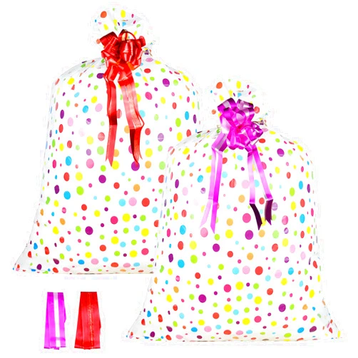OILCUP 2 Pcs Large Gift Bags Oversized Plastic Storage Bags 48
