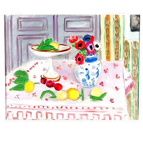 Yhh-dtx-nvv 《Pink Tablecloth》by Henri Matisse Canvas Prints Wall Art Paintings Pictures Canvas for Living Room Bedroom and Home Office Wall Decor Posters(Unframed,（30x39cm） 12x15inch)