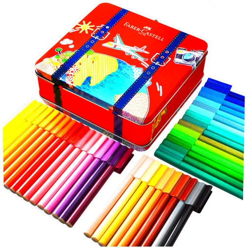 Faber-Castell Connector Felt-Tip Pens in Suitcase Tin - Assorted Colours - Gift Tin of 40 Pens