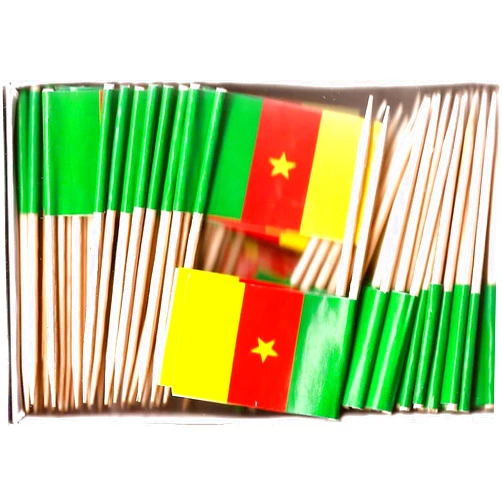 World Flags Direct 100 Pack of International Toothpick Flags, Cocktail Picks Mini Stick Cupcake Toppers Country Picks Party Decoration Celebration Cocktail Food Bar Cake Flags (Cameroon), 8-190-1