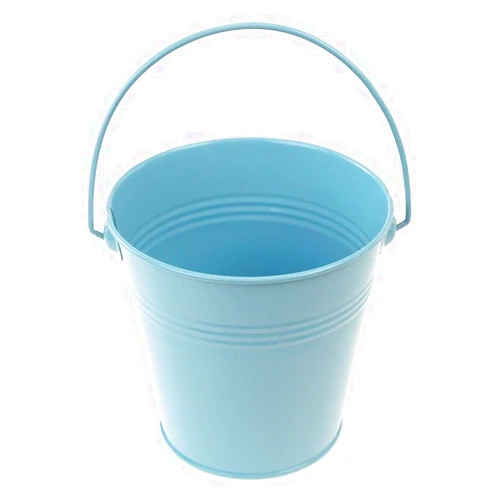 Homeford Firefly Imports Metal Pail Buckets Party Favor, 5-Inch, Light Blue