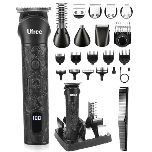 Ufree Beard Trimmer for Men, Electric Razor Shavers for Men, Cordless Hair Clippers, 7 in 1 Men Grooming Kit for Mustache, Body, Nose and Facial, Gifts for Men