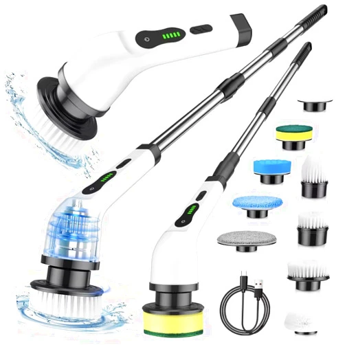 Elite_Merch Electric Spin Scrubber – High-Power Rotating Cleaning Brush with Multi-Surface Pads, Adjustable Angle Duster for Bathroom, Kitchen, Tub, Floor, Tile & Grout Cleaning