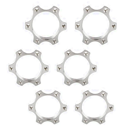 DQITJ 6 Pcs Bicycle Bike Freewheel Threaded Hubs Disk Disc Aluminium Alloy Brake Rotor 6 Bolt 44mm (1.73 inch) Flange Adapter