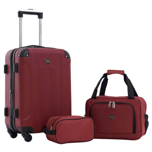 Travelers Club Chicago Hardside Expandable Spinner Luggage, Apple Butter, 3 Piece Set