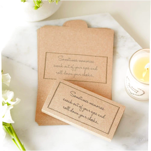 ANGEL & DOVE 25 Kraft Funeral Tissue Wrap Funeral Favors 'Sometimes Memories Sneak Out of Your Eyes' - Celebration of Life, Memorial