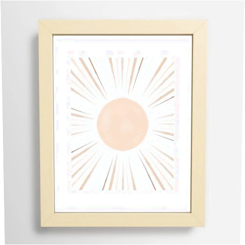 Society6 Boho Sun Warm Yellow by Trajeado14 Framed Art Print (Modern Maple - X-Small 8 x 10-10x12)