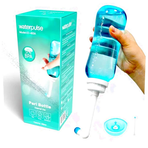 JofulyAdor Peri Bottle for Postpartum Essentials & Perineal Care,Handheld Portable Bidet Spray Perineal Cleansing for Female Menstruation Lochia Hemorrhoids, 2 Nozzles & Lightweight, 500ml (16.9OZ)