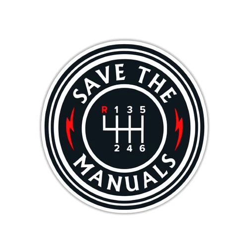Generic Save The Manuals Sticker, Manual Transmission Theme, Car Enthusiast Decal for Laptops, Water Bottles, Notebooks, Car Windows