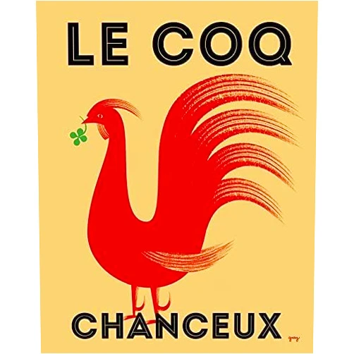 TammieLove Large French Rooster Rooster Kitchen Gift For Mom French Decor Poster For Home Cafe Bar Garage Metal Sign 8X12 Inches
