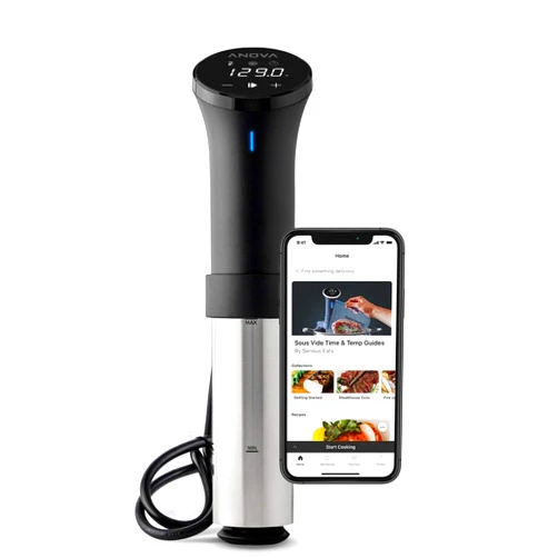 Anova Culinary AN500-US00 Sous Vide Precision Cooker (WiFi), 1000 Watts | Anova App Included, Black and Silver