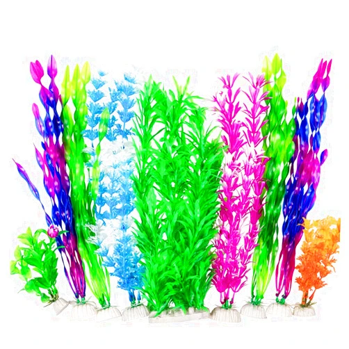 CousDUoBe 9 Pack Large Aquarium Plants Artificial Aquatic Plants, simulate Plants and Aquarium Landscape vividly (12inch)