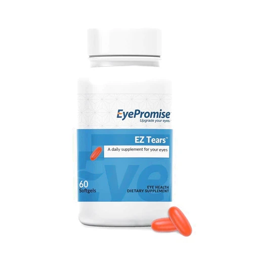 EyePromise Ez Tears Eye Vitamin – Occasional Eye Irritation Supplement - Omega-3s and 8 Other Soothing Ingredients - for Irritation, Dryness, Itching, Redness